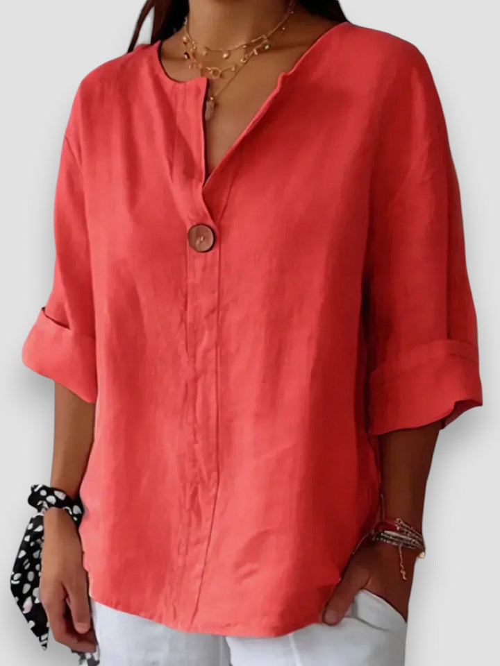 SOFIA|BLUZA CASUAL Z DEKOLTEM W SERCIE