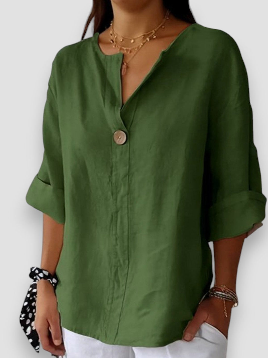 SOFIA|BLUZA CASUAL Z DEKOLTEM W SERCIE
