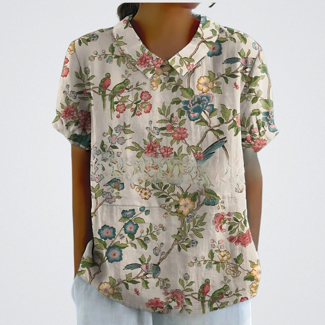 FABIANA|ELEGANCKA BLUZA KWIATOWA