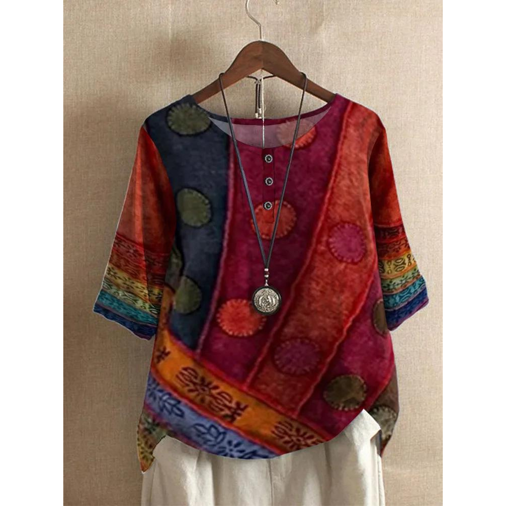 FLORIANA|TOP BOHO KOLOROWY