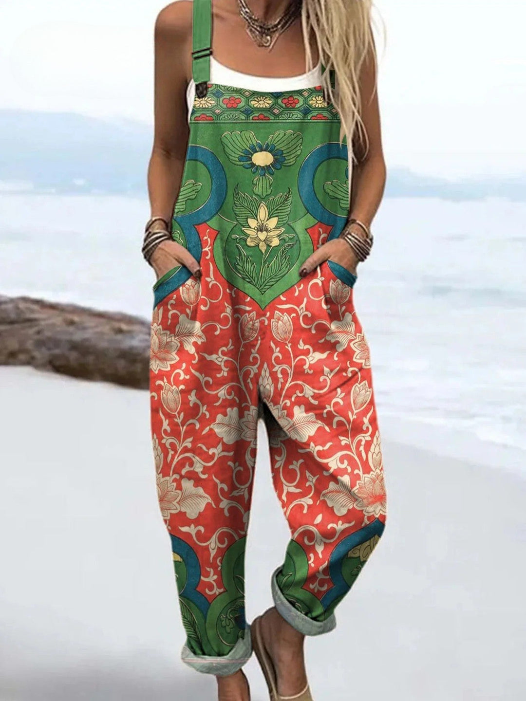 Sanne™ | Boho-Overall z Kwiatami Ogrodowymi
