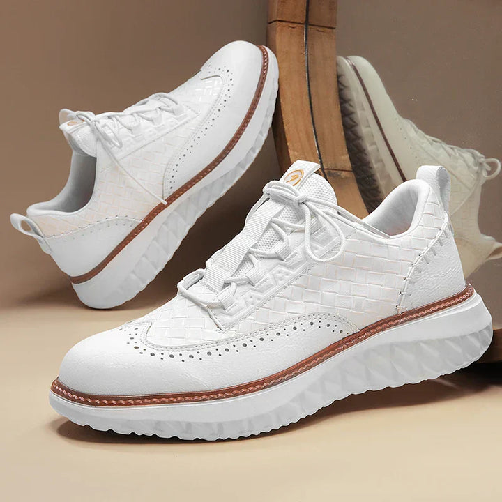 Białe Skórzane Sneakersy Oxford Ridge