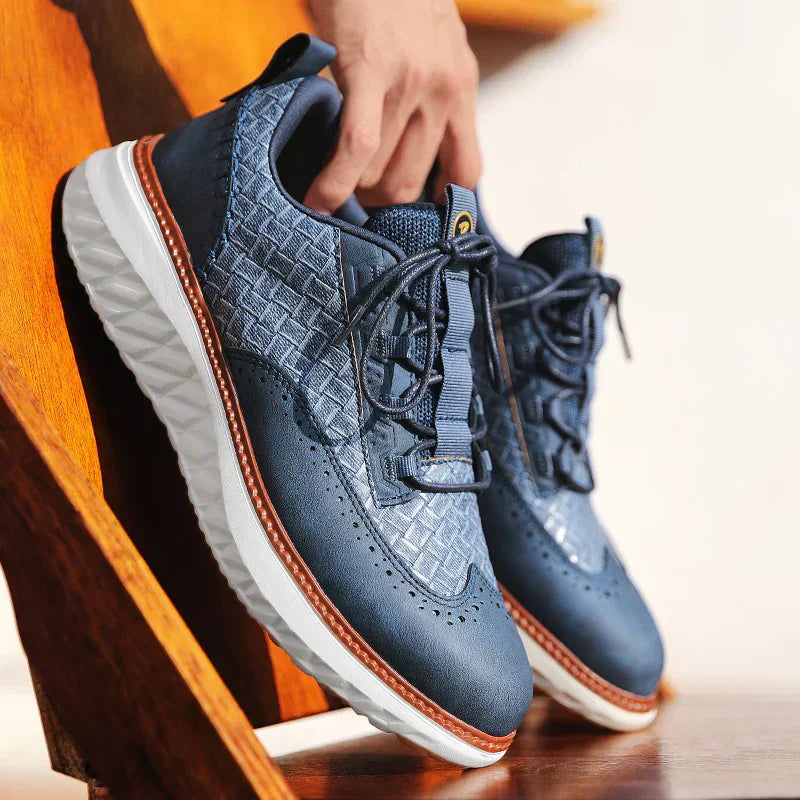 Białe Skórzane Sneakersy Oxford Ridge