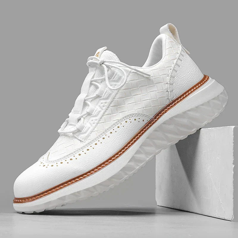 Białe Skórzane Sneakersy Oxford Ridge