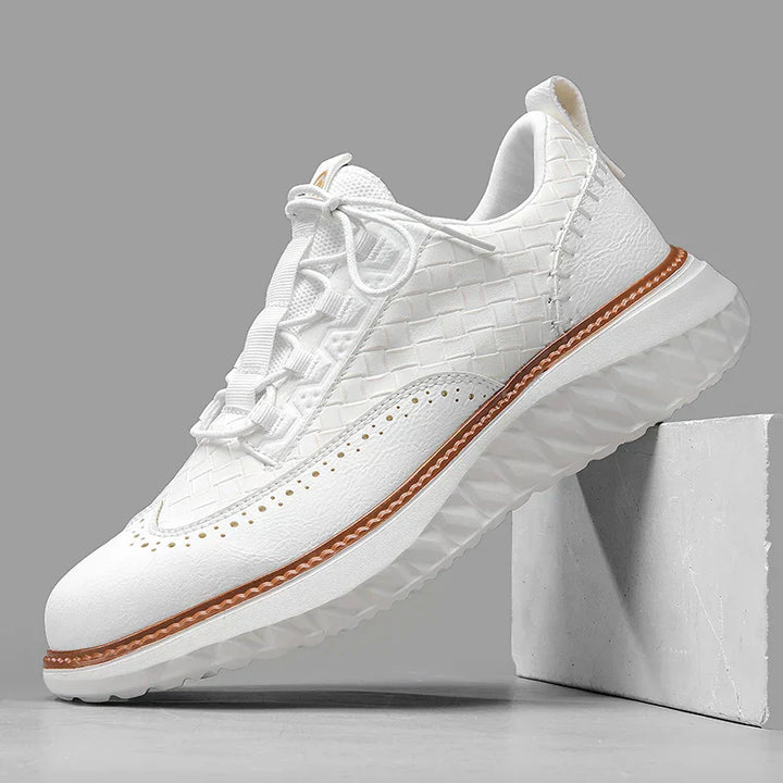 Białe Skórzane Sneakersy Oxford Ridge