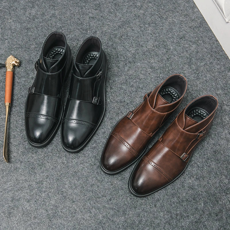 Darell | Skórzane buty z podwójnym zapięciem monk
