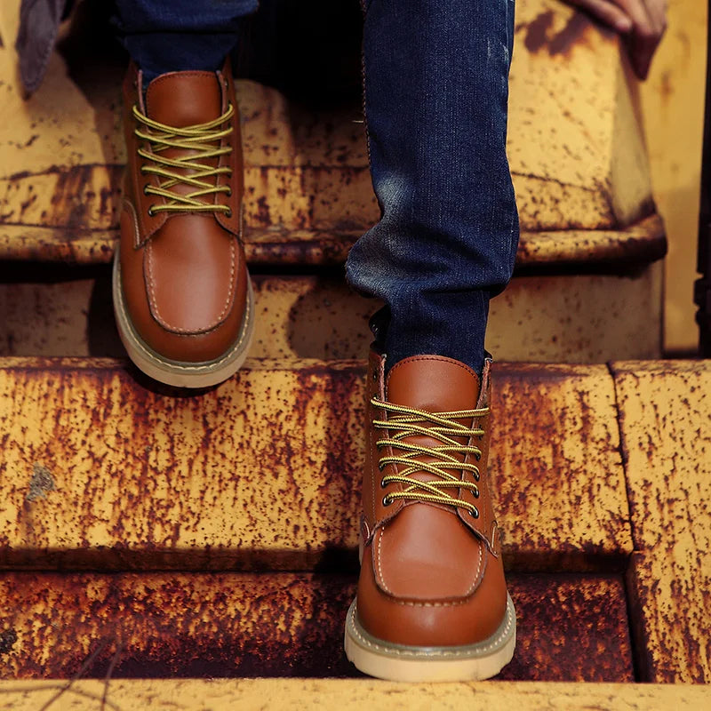 Dustin | Zimowe skórzane buty