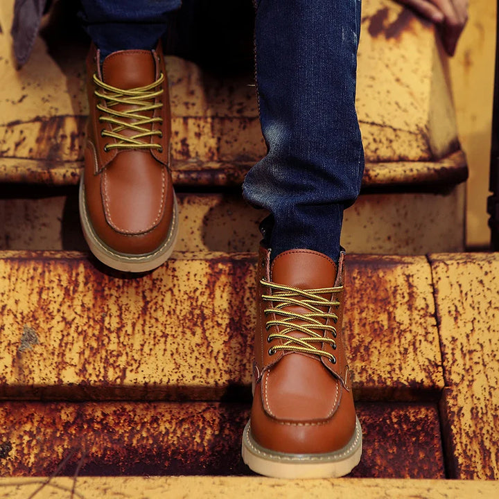 Dustin | Zimowe skórzane buty