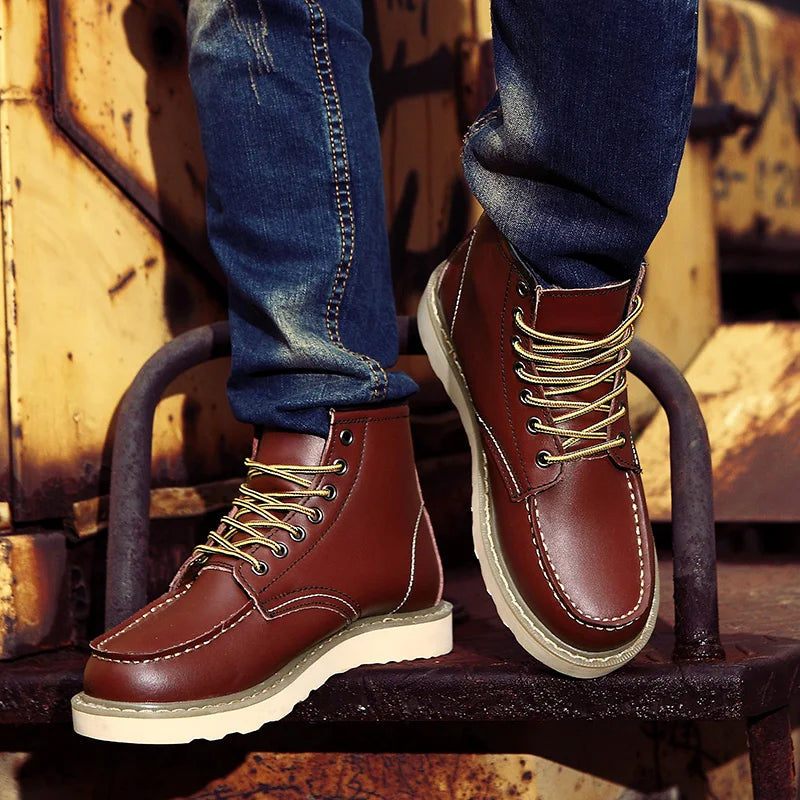 Dustin | Zimowe skórzane buty