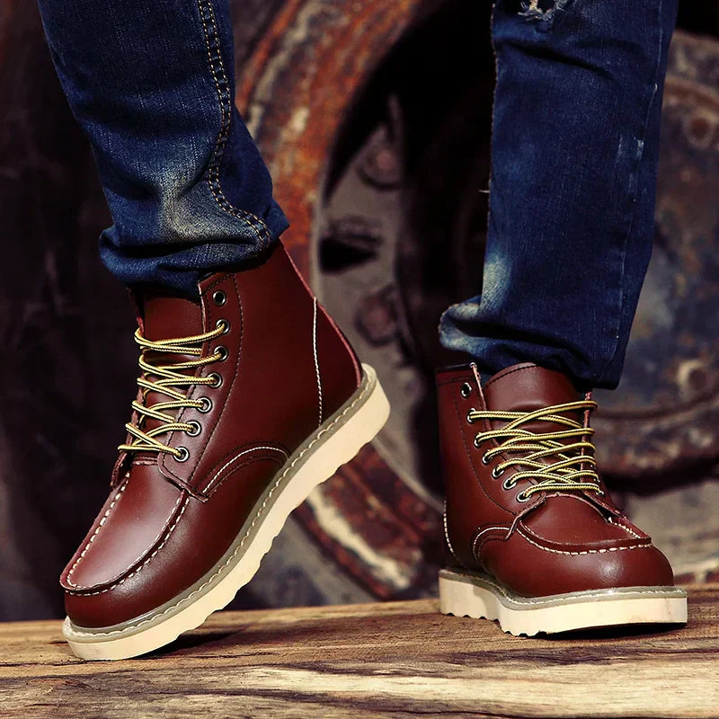 Dustin | Zimowe skórzane buty