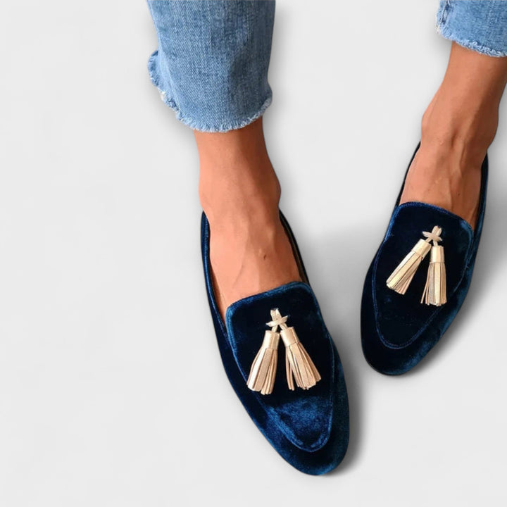 Quinnlyn – Loafers w stylu vintage z frędzlami