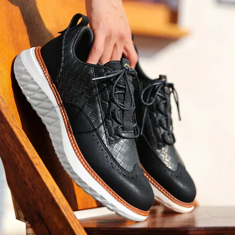 Białe Skórzane Sneakersy Oxford Ridge