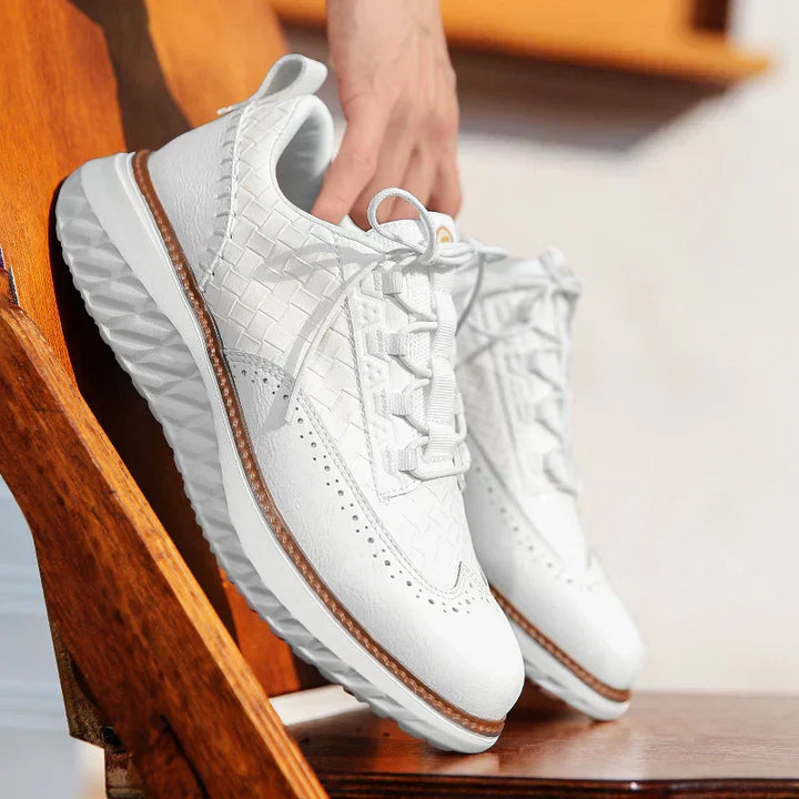 Białe Skórzane Sneakersy Oxford Ridge